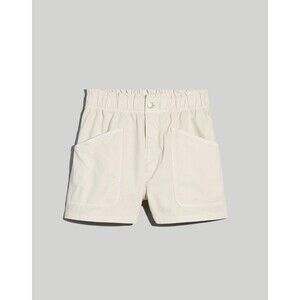 NWT Madewell Plus Size 14 Pull-On Paperbag Utility Shorts #NK286 Off White Cream